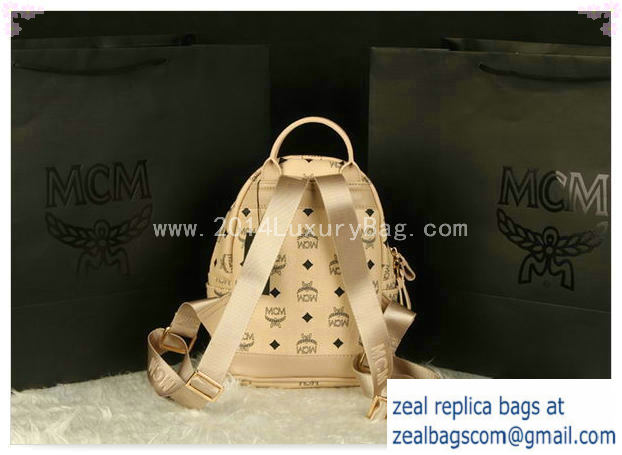 High Quality Replica MCM Stark Backpack Medium in Calf Leather 8003 Apricot - Click Image to Close